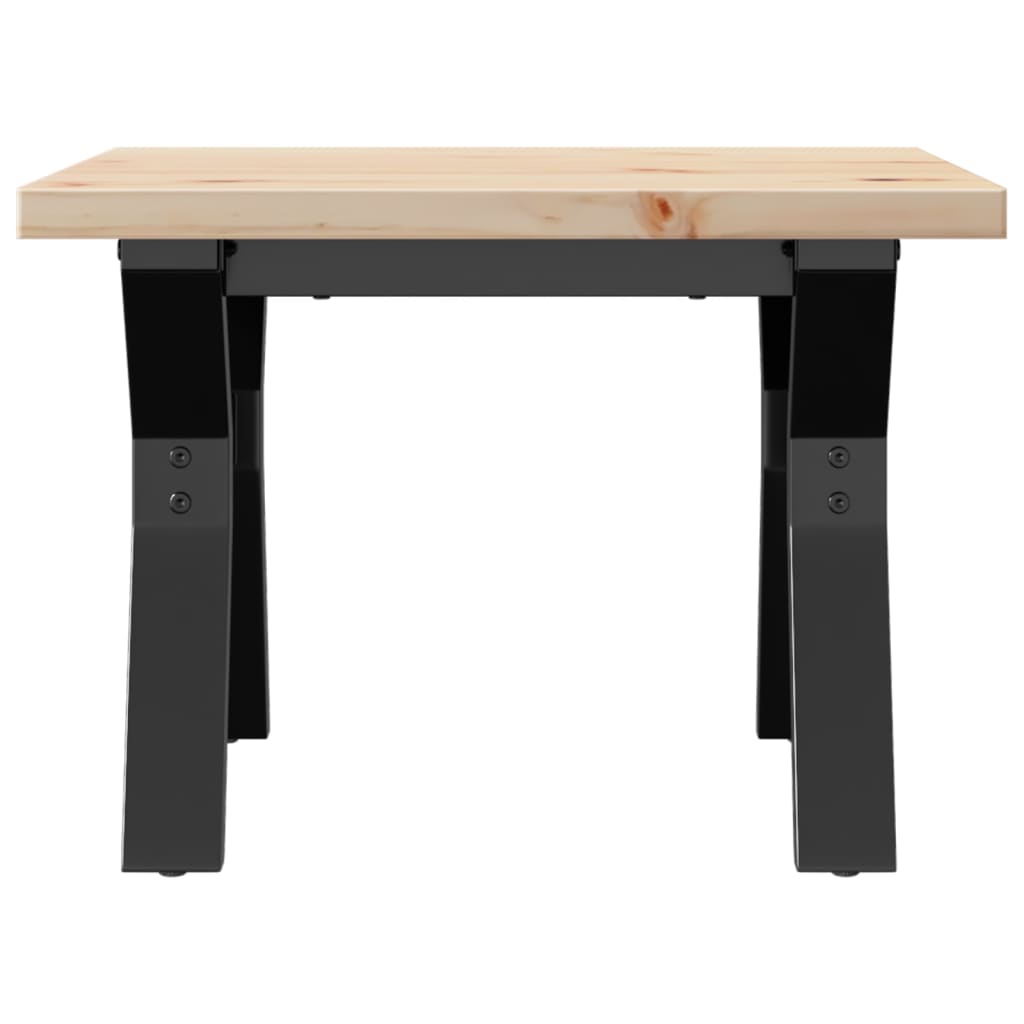 Table basse cadre en Y 50x50x35,5cm bois de pin massif et acier