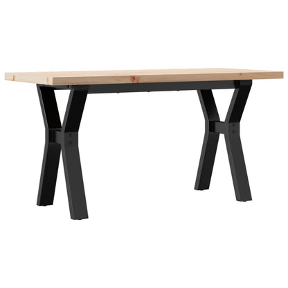 Table basse cadre en Y 90x40x45,5cm bois de pin massif et acier