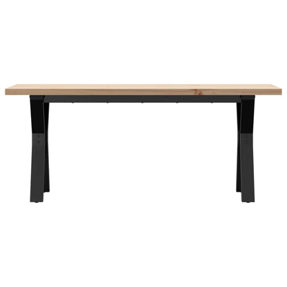 Table basse cadre en Y 110x40x45,5 cm bois de pin massif acier