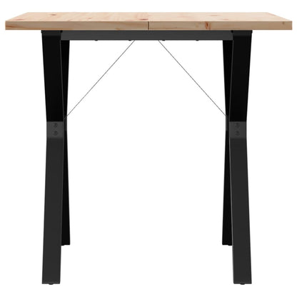 Table à manger cadre en Y 80x80x75,5cm bois de pin massif acier