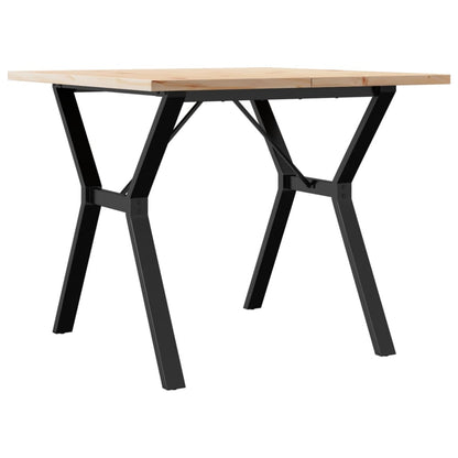 Table à manger cadre en Y 90x90x75,5cm bois de pin massif acier