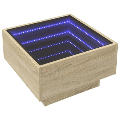 Table basse avec LED chêne sonoma 50x50x30 cm bois d'ingénierie