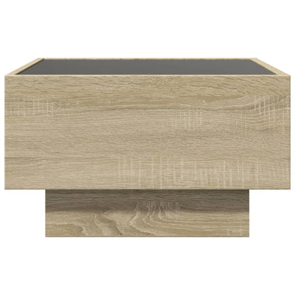 Table basse avec LED chêne sonoma 50x50x30 cm bois d'ingénierie