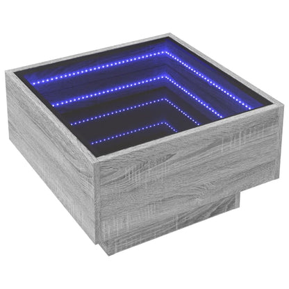 Table basse avec LED sonoma gris 50x50x30 cm bois d'ingénierie