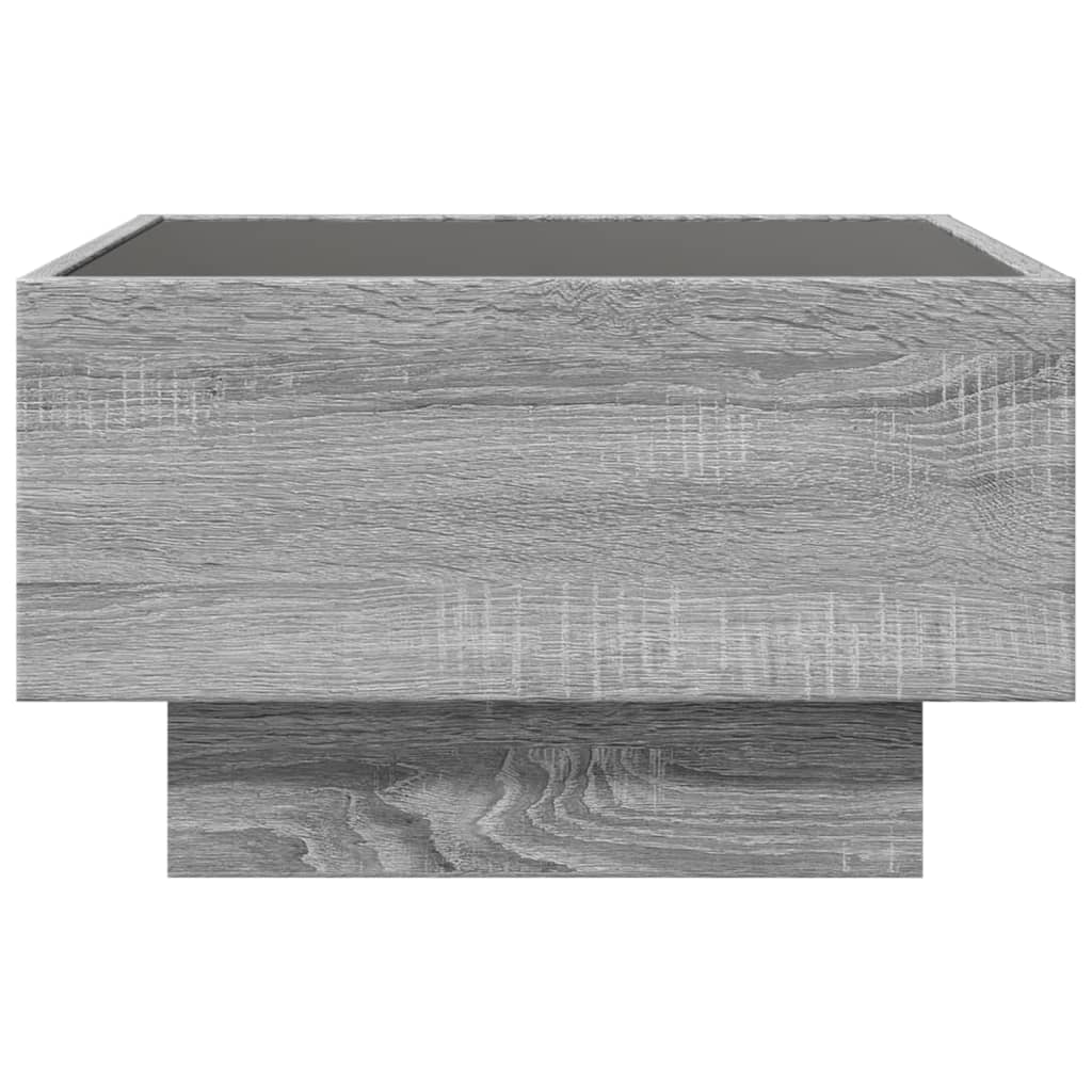 Table basse avec LED sonoma gris 50x50x30 cm bois d'ingénierie