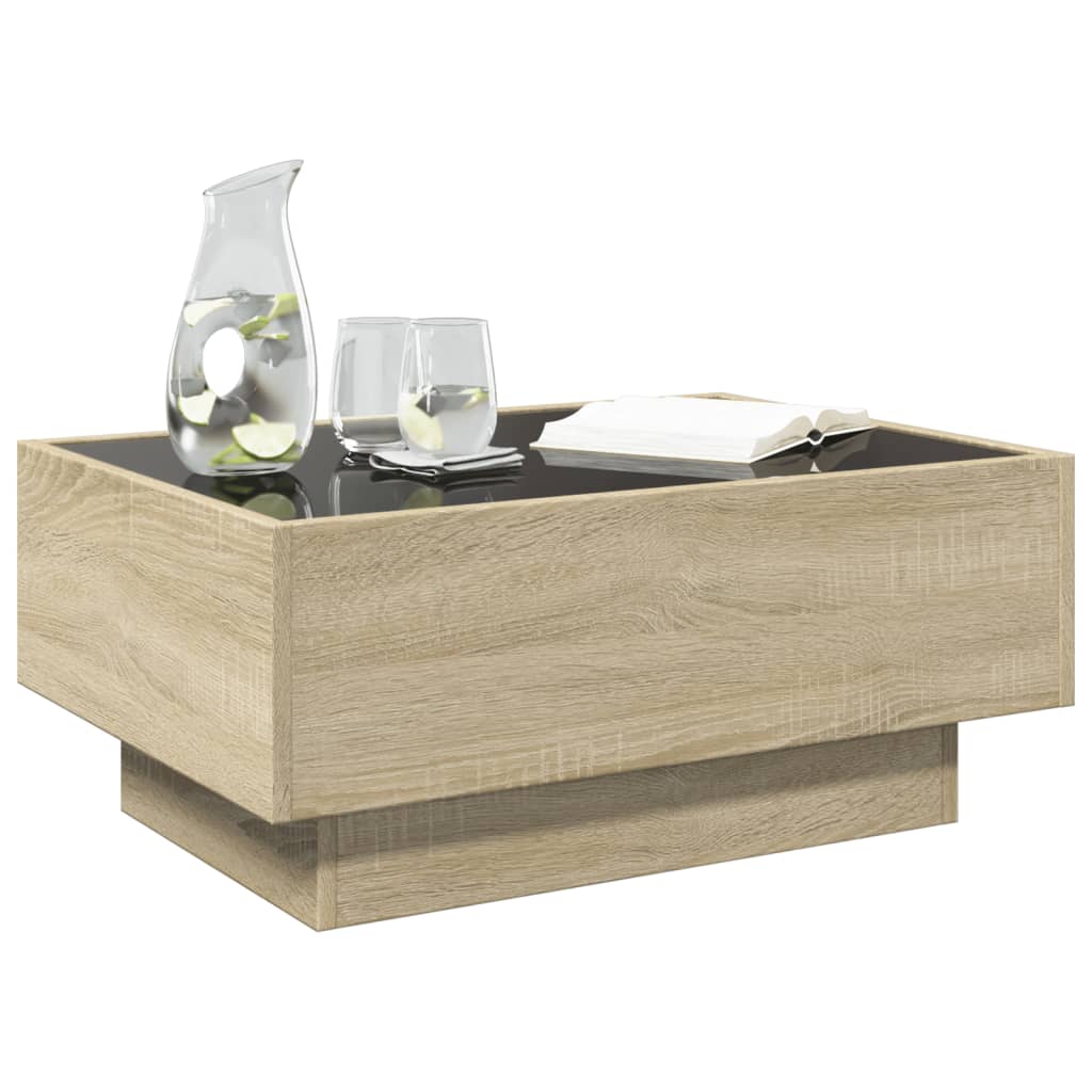 Table basse avec LED chêne sonoma 70x50x30 cm bois d'ingénierie