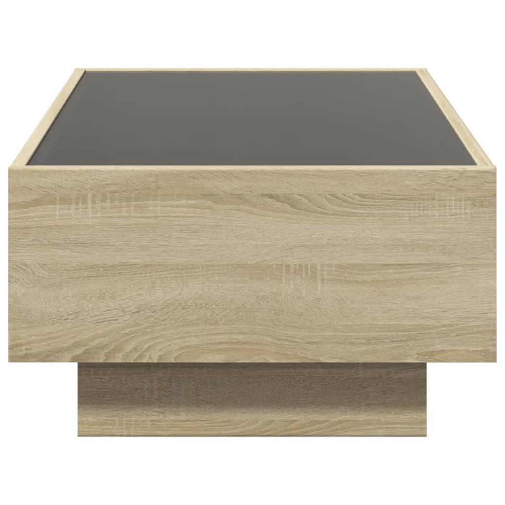 Table basse avec LED chêne sonoma 90x50x30 cm bois d'ingénierie