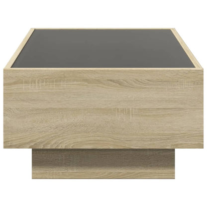 Table basse avec LED chêne sonoma 90x50x30 cm bois d'ingénierie