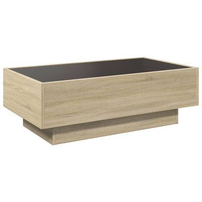 Table basse avec LED chêne sonoma 90x50x30 cm bois d'ingénierie