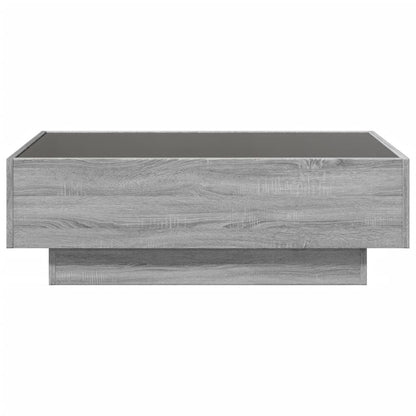 Table basse avec LED sonoma gris 90x50x30 cm bois d'ingénierie