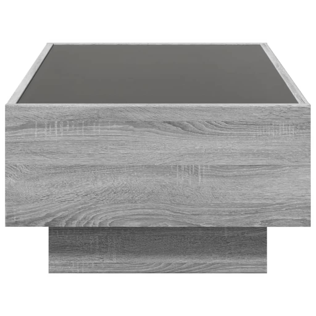 Table basse avec LED sonoma gris 90x50x30 cm bois d'ingénierie