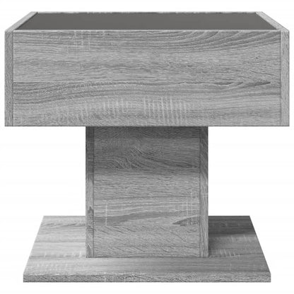 Table basse avec LED sonoma gris 50x50x45 cm bois d'ingénierie