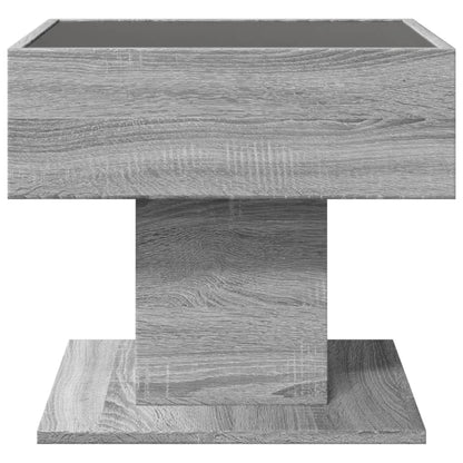 Table basse avec LED sonoma gris 50x50x45 cm bois d'ingénierie