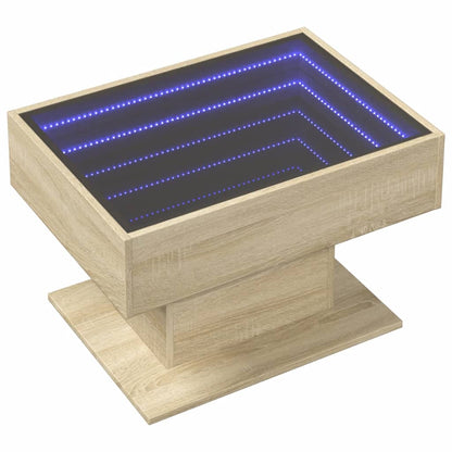 Table basse avec LED chêne sonoma 70x50x45 cm bois d'ingénierie