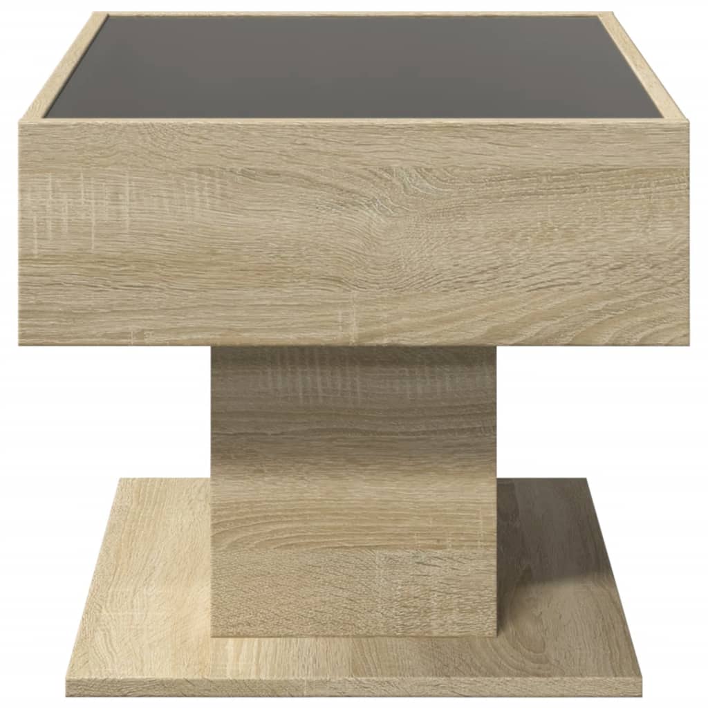 Table basse avec LED chêne sonoma 70x50x45 cm bois d'ingénierie