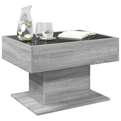 Table basse avec LED sonoma gris 70x50x45 cm bois d'ingénierie