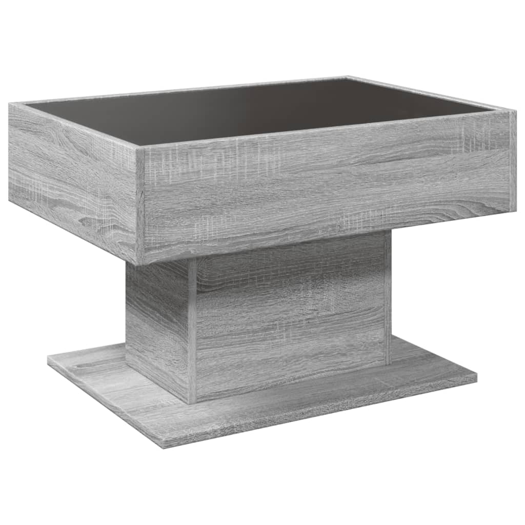 Table basse avec LED sonoma gris 70x50x45 cm bois d'ingénierie