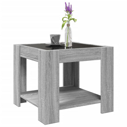 Table basse avec LED sonoma gris 53x53x45 cm bois d'ingénierie