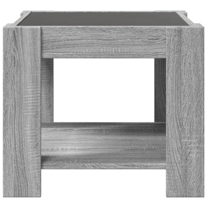 Table basse avec LED sonoma gris 53x53x45 cm bois d'ingénierie