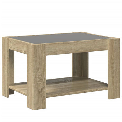 Table basse avec LED chêne sonoma 73x53x45 cm bois d'ingénierie