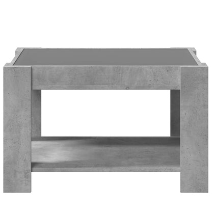 Table basse avec LED gris béton 73x53x45 cm bois d'ingénierie