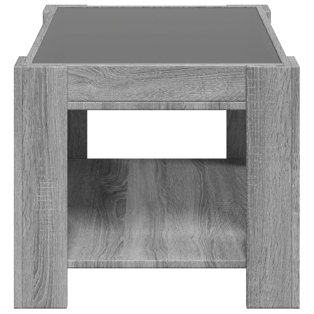 Table basse avec LED sonoma gris 73x53x45 cm bois d'ingénierie