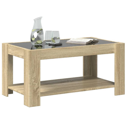 Table basse avec LED chêne sonoma 93x53x45 cm bois d'ingénierie