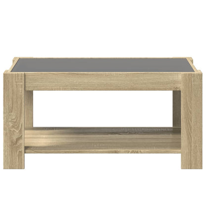 Table basse avec LED chêne sonoma 93x53x45 cm bois d'ingénierie