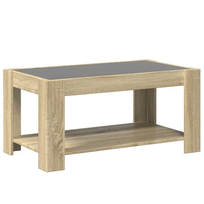 Table basse avec LED chêne sonoma 93x53x45 cm bois d'ingénierie