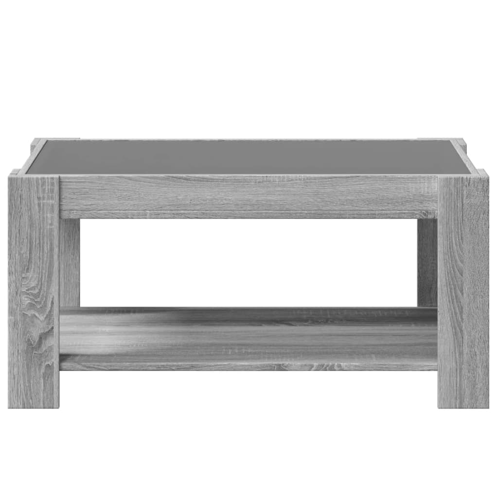 Table basse avec LED sonoma gris 93x53x45 cm bois d'ingénierie