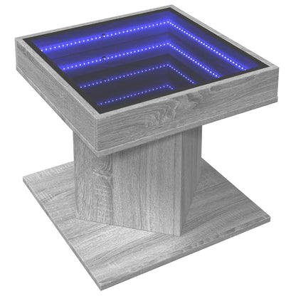 Table basse avec LED sonoma gris 50x50x45 cm bois d'ingénierie