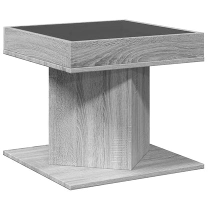 Table basse avec LED sonoma gris 50x50x45 cm bois d'ingénierie