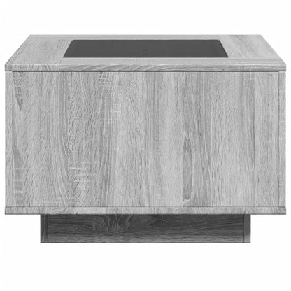 Table basse avec LED sonoma gris 60x60x40 cm bois d'ingénierie