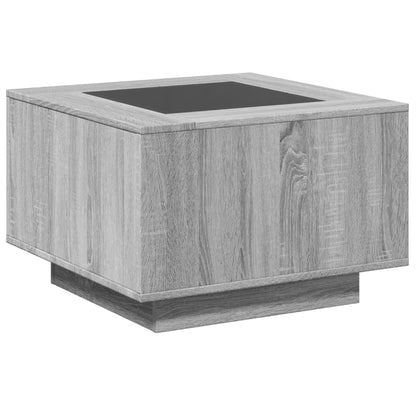 Table basse avec LED sonoma gris 60x60x40 cm bois d'ingénierie