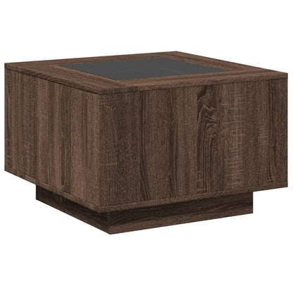 Table basse avec LED chêne marron 60x60x40 cm bois d'ingénierie