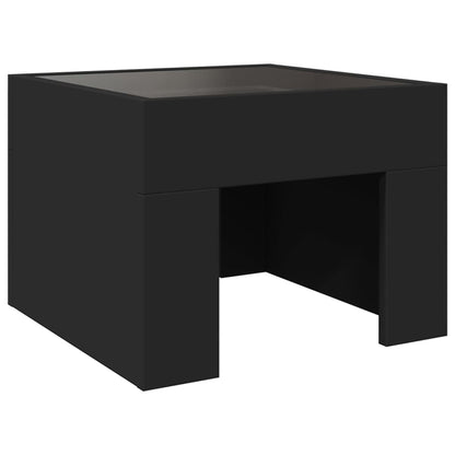 Table basse avec LED infini noir 40x40x30 cm