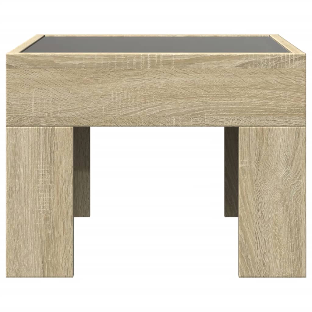 Table basse avec LED infini chêne sonoma 40x40x30 cm