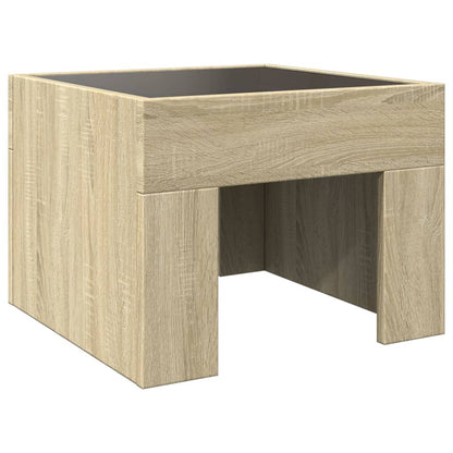 Table basse avec LED infini chêne sonoma 40x40x30 cm