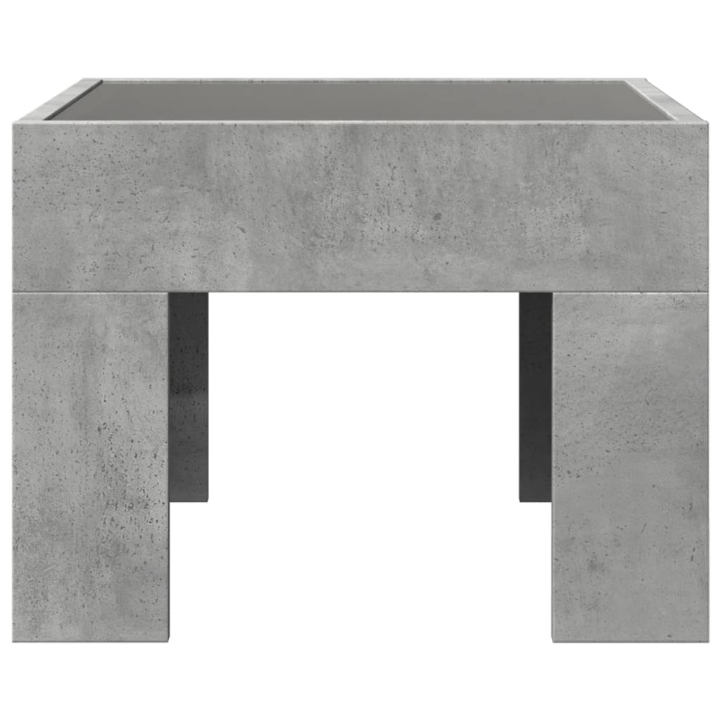 Table basse avec LED infini gris béton 40x40x30 cm