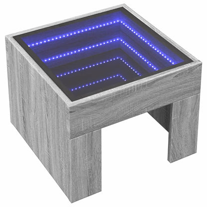 Table basse avec LED infini sonoma gris 40x40x30 cm