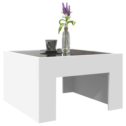 Table basse avec LED infini blanc 50x50x30 cm