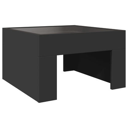 Table basse avec LED infini noir 50x50x30 cm