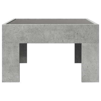 Table basse avec LED infini gris béton 50x50x30 cm