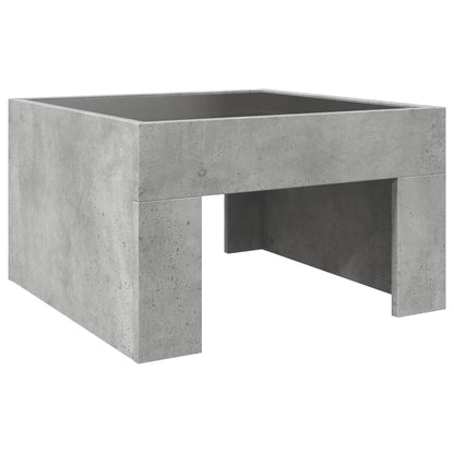 Table basse avec LED infini gris béton 50x50x30 cm