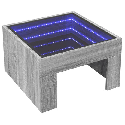 Table basse avec LED infini sonoma gris 50x50x30 cm