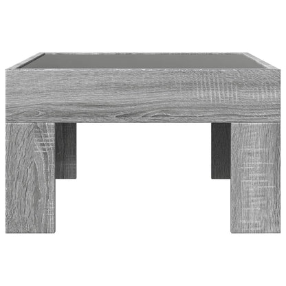 Table basse avec LED infini sonoma gris 50x50x30 cm