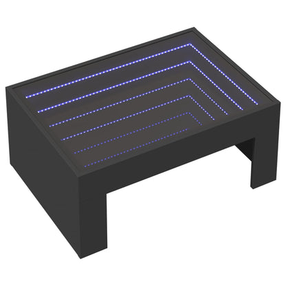 Table basse avec LED infini noir 70x50x30 cm