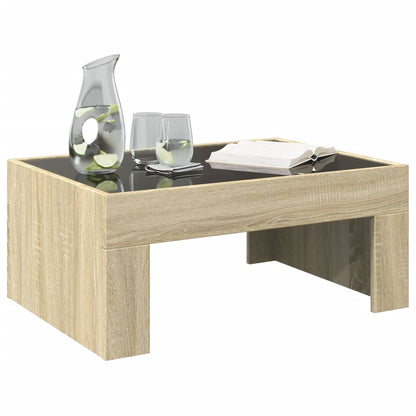 Table basse avec LED infini chêne sonoma 70x50x30 cm