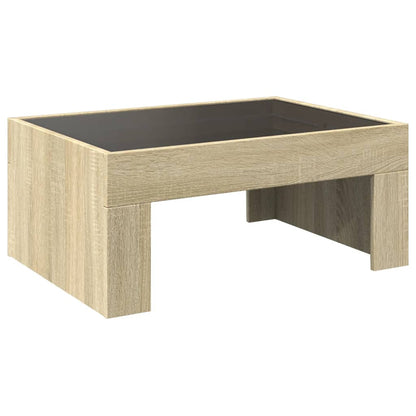 Table basse avec LED infini chêne sonoma 70x50x30 cm