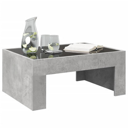 Table basse avec LED infini gris béton 70x50x30 cm